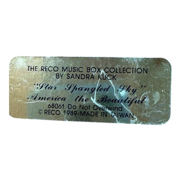Reco Music Jewelry Box Sandra Kuck "Star Spangled Sky" Mirror Vintage READ - Picture 6 of 14